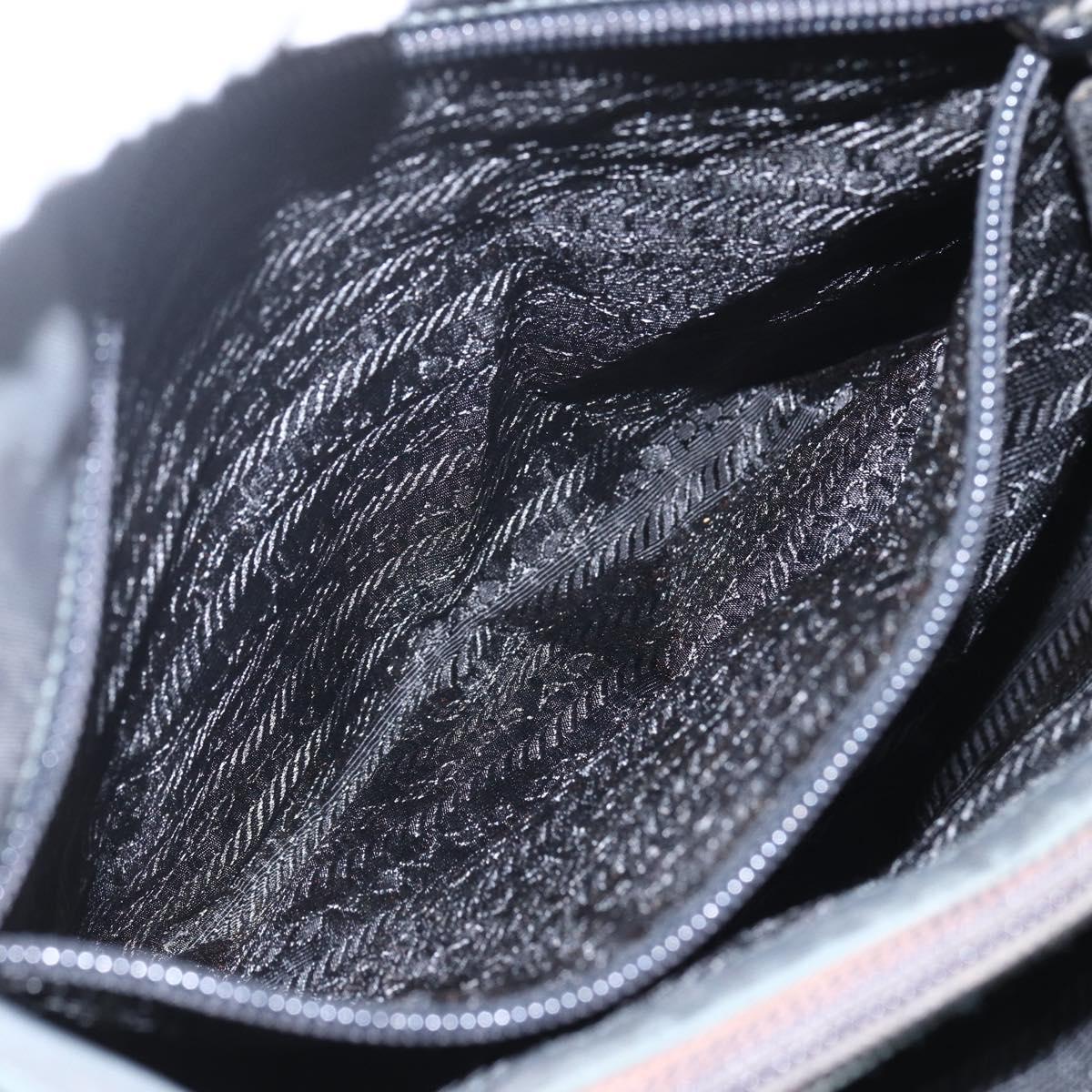 PRADA Hand Bag Nylon Gray Silver Auth bs32381