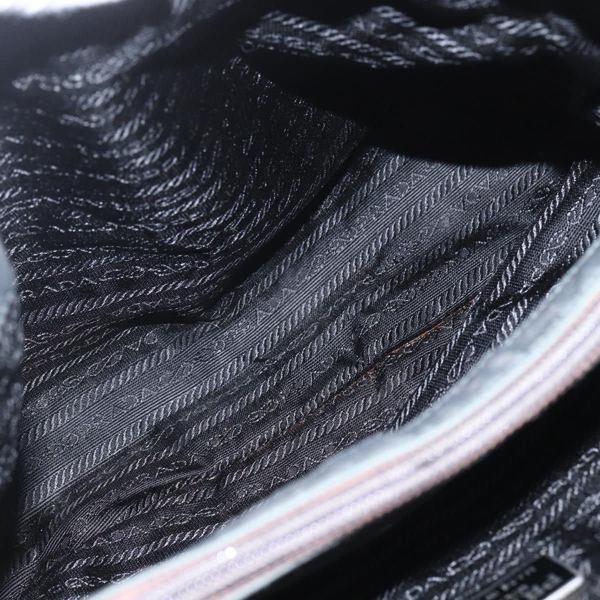 PRADA Hand Bag Nylon Gray Silver Auth bs32381