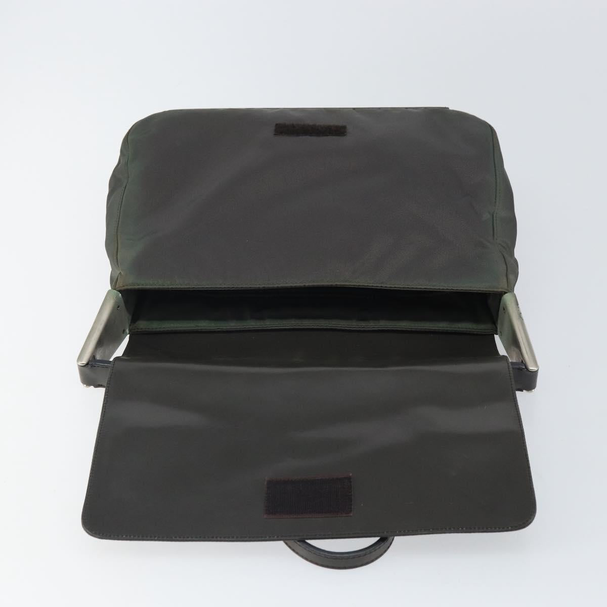 PRADA Shoulder Bag Nylon Gray Silver Auth bs32382