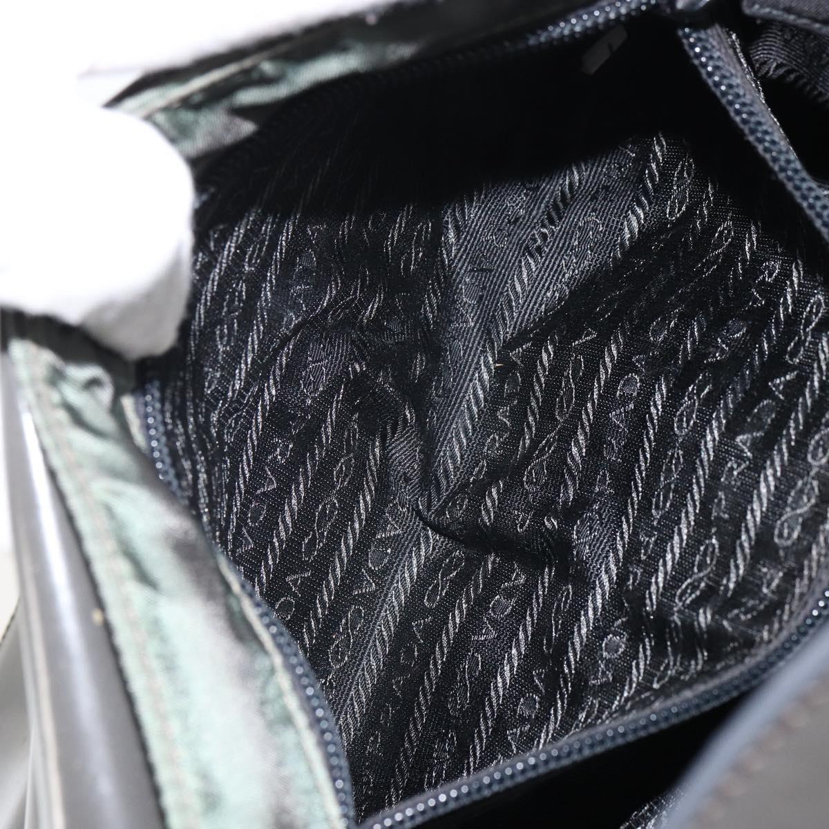 PRADA Shoulder Bag Nylon Gray Silver Auth bs32382