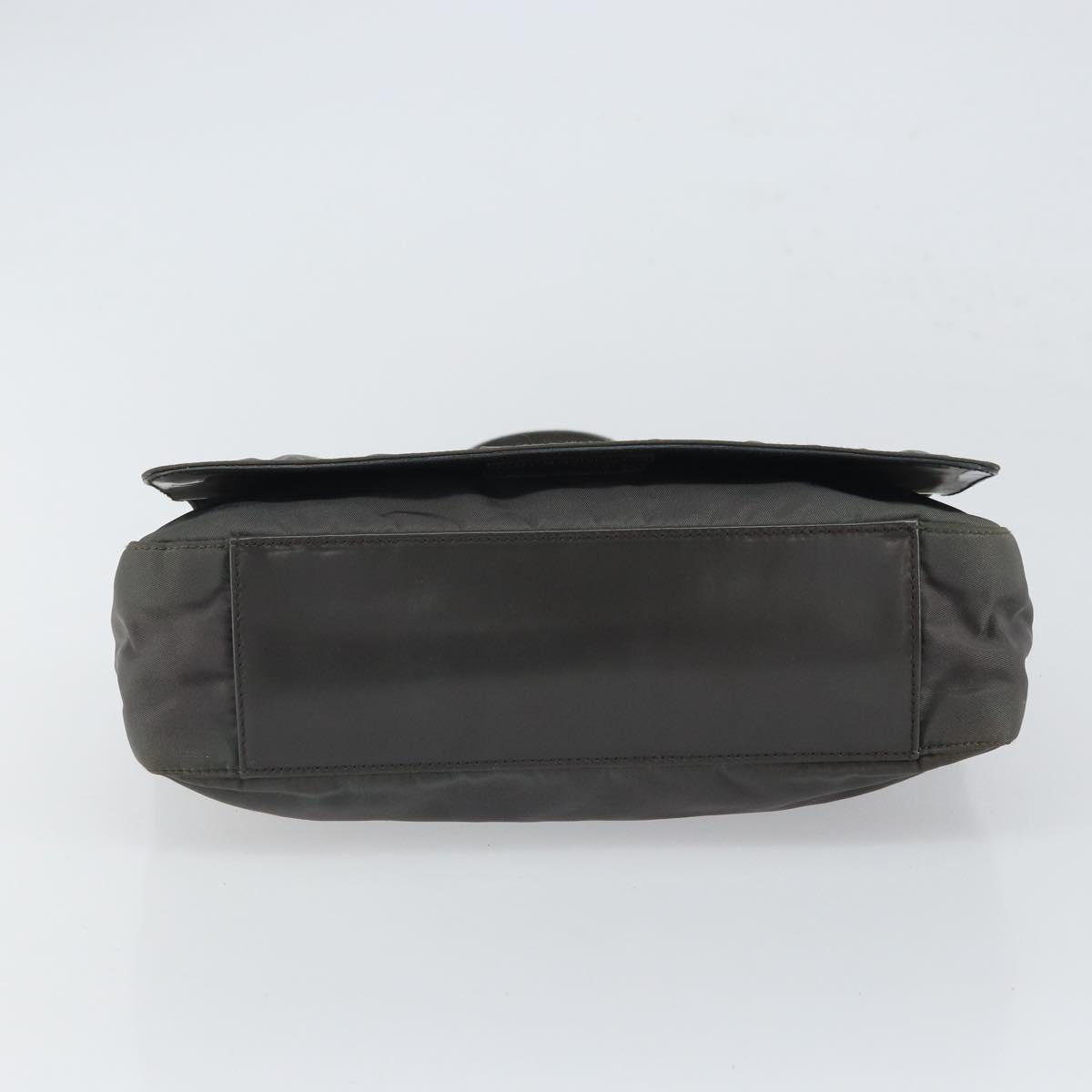 PRADA Shoulder Bag Nylon Gray Silver Auth bs32382