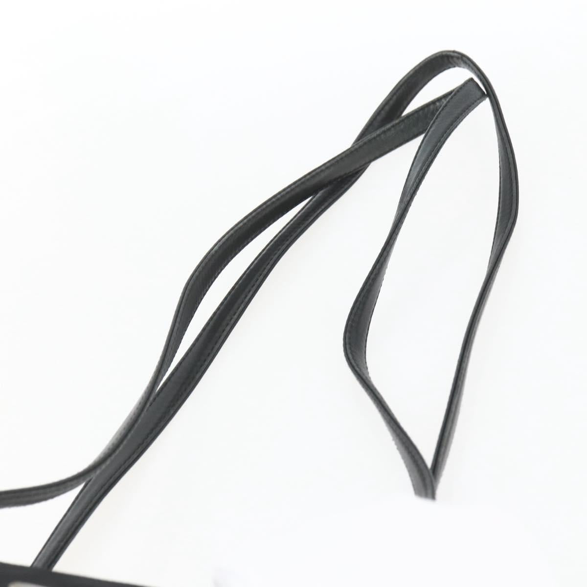 PRADA Tote Bag Nylon Black Silver Auth bs32383