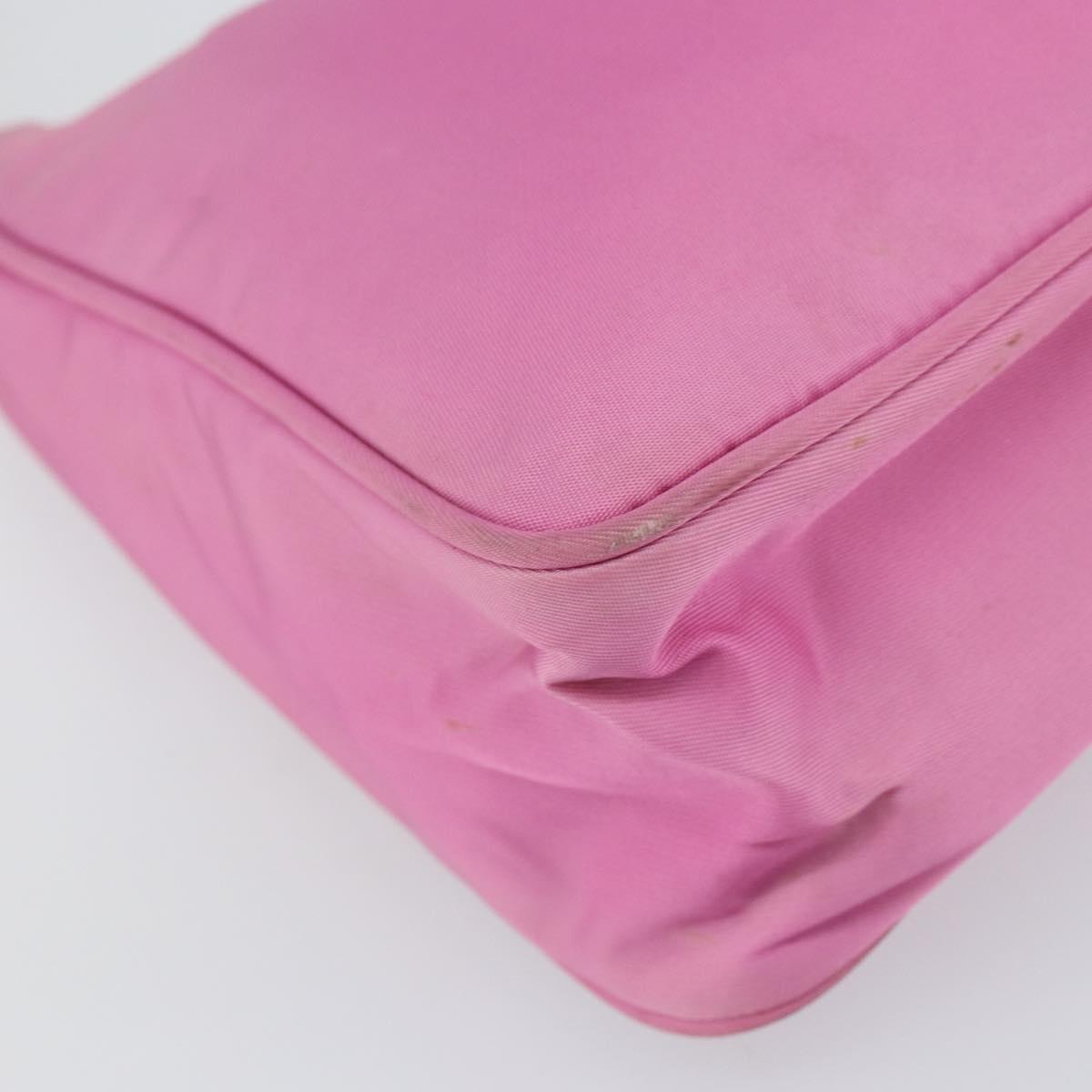 PRADA Hand Pouch Nylon Pink Auth bs32387