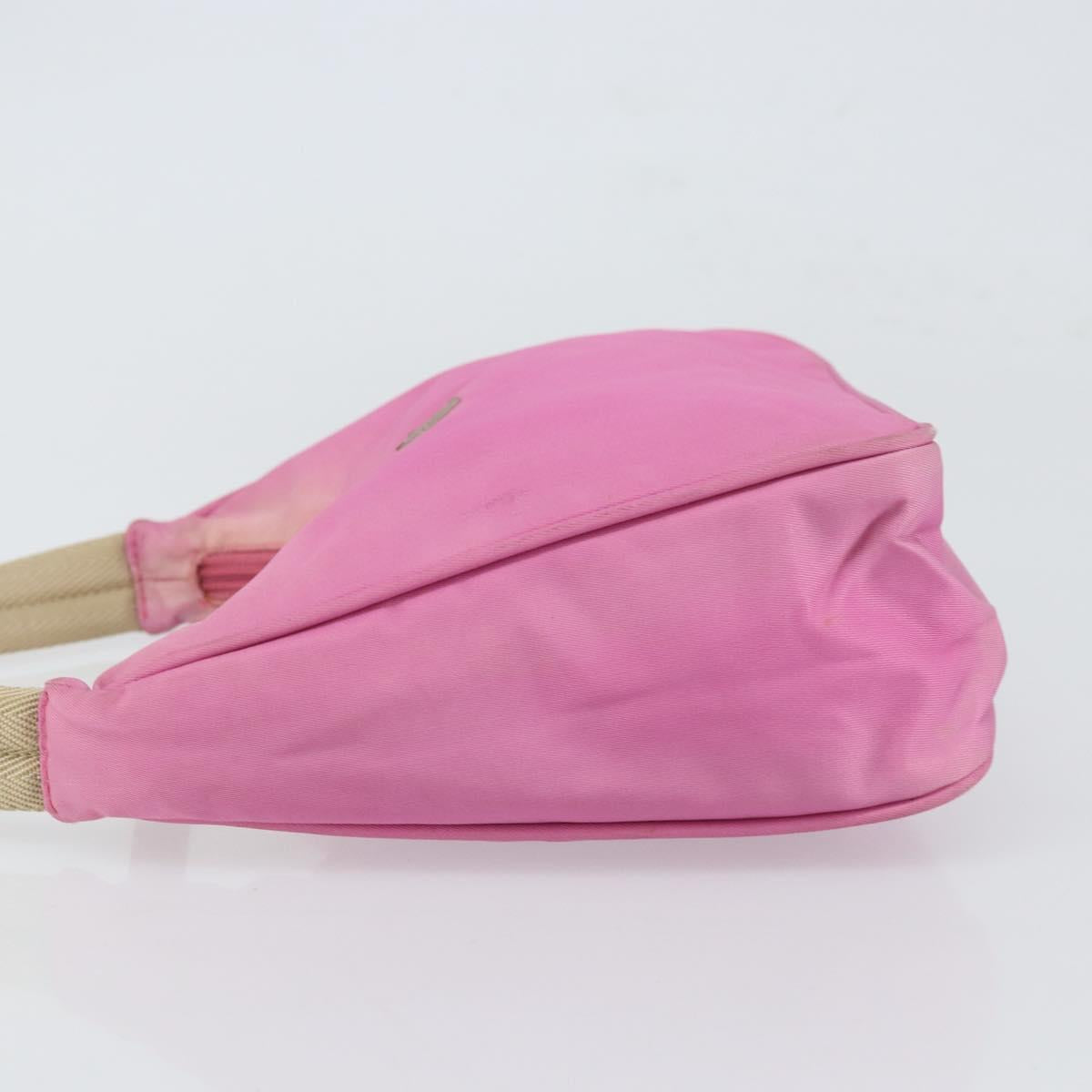 PRADA Hand Pouch Nylon Pink Auth bs32387