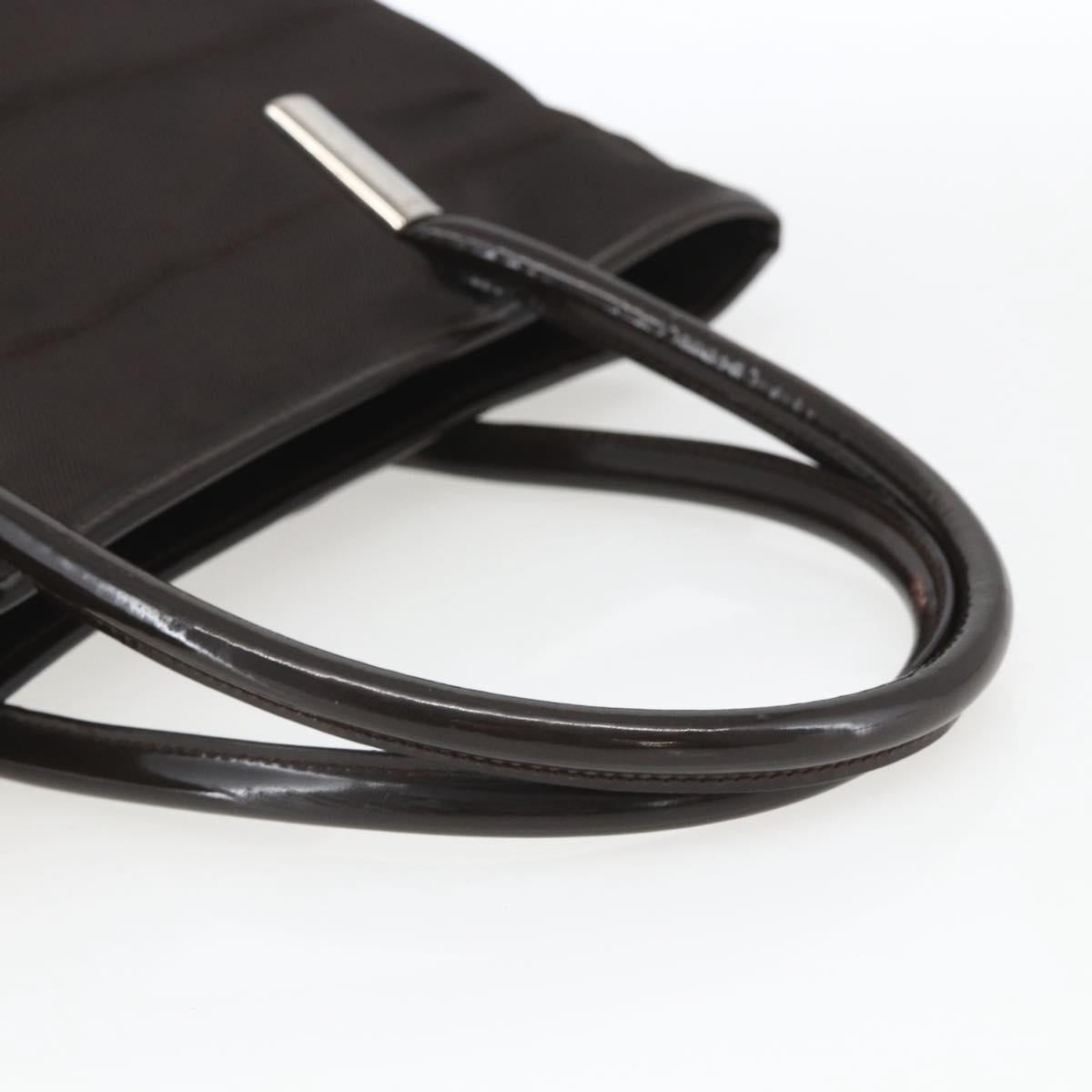 GUCCI Hand Bag Nylon Brown Silver 002 2123 0457 Auth bs32393