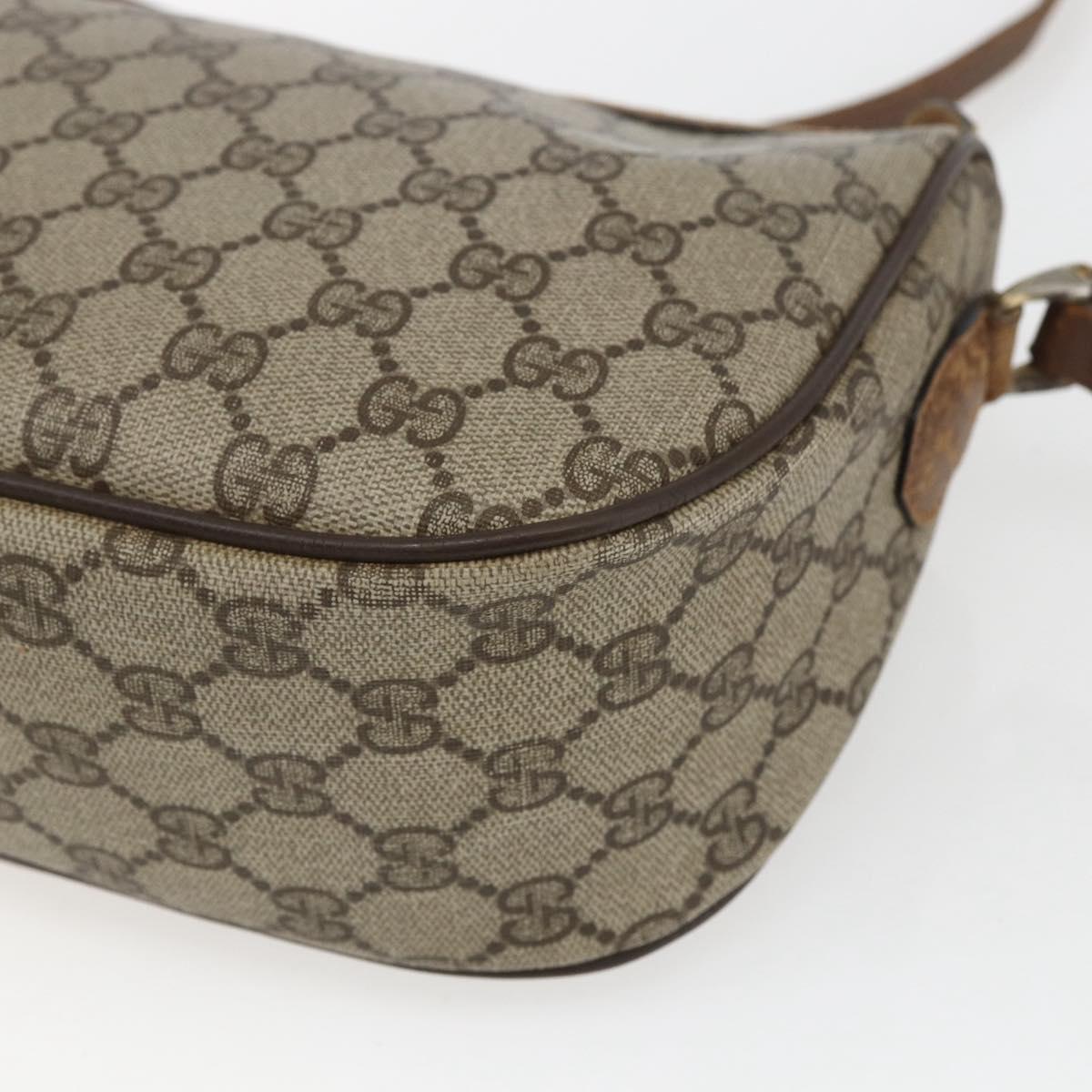 GUCCI GG Supreme Web Sherry Line Bag PVC Beige Gold 89 02 032 Auth bs32397