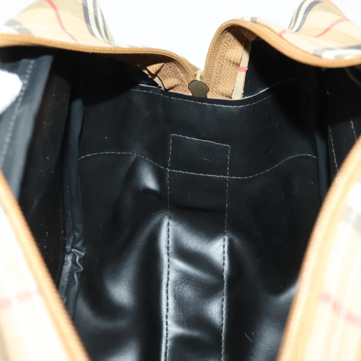 Burberrys Nova Check Shoulder Bag Canvas Beige Gold Auth bs32400