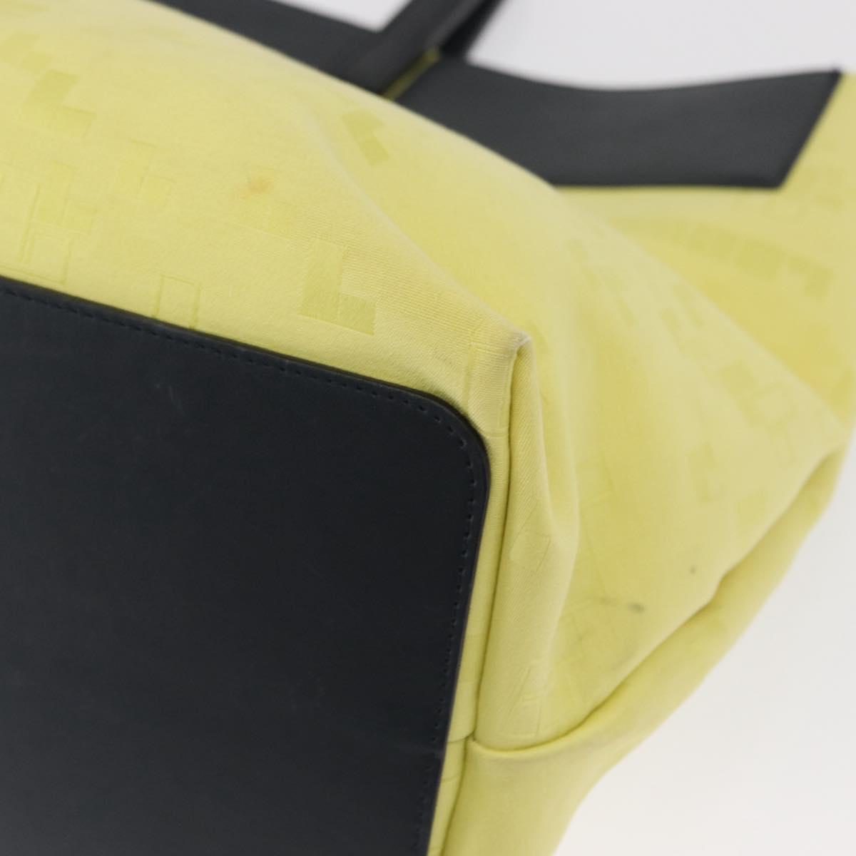 LOEWE Tote Bag Canvas Yellow Gold Auth bs32409