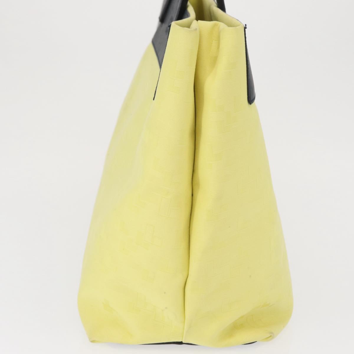 LOEWE Tote Bag Canvas Yellow Gold Auth bs32409