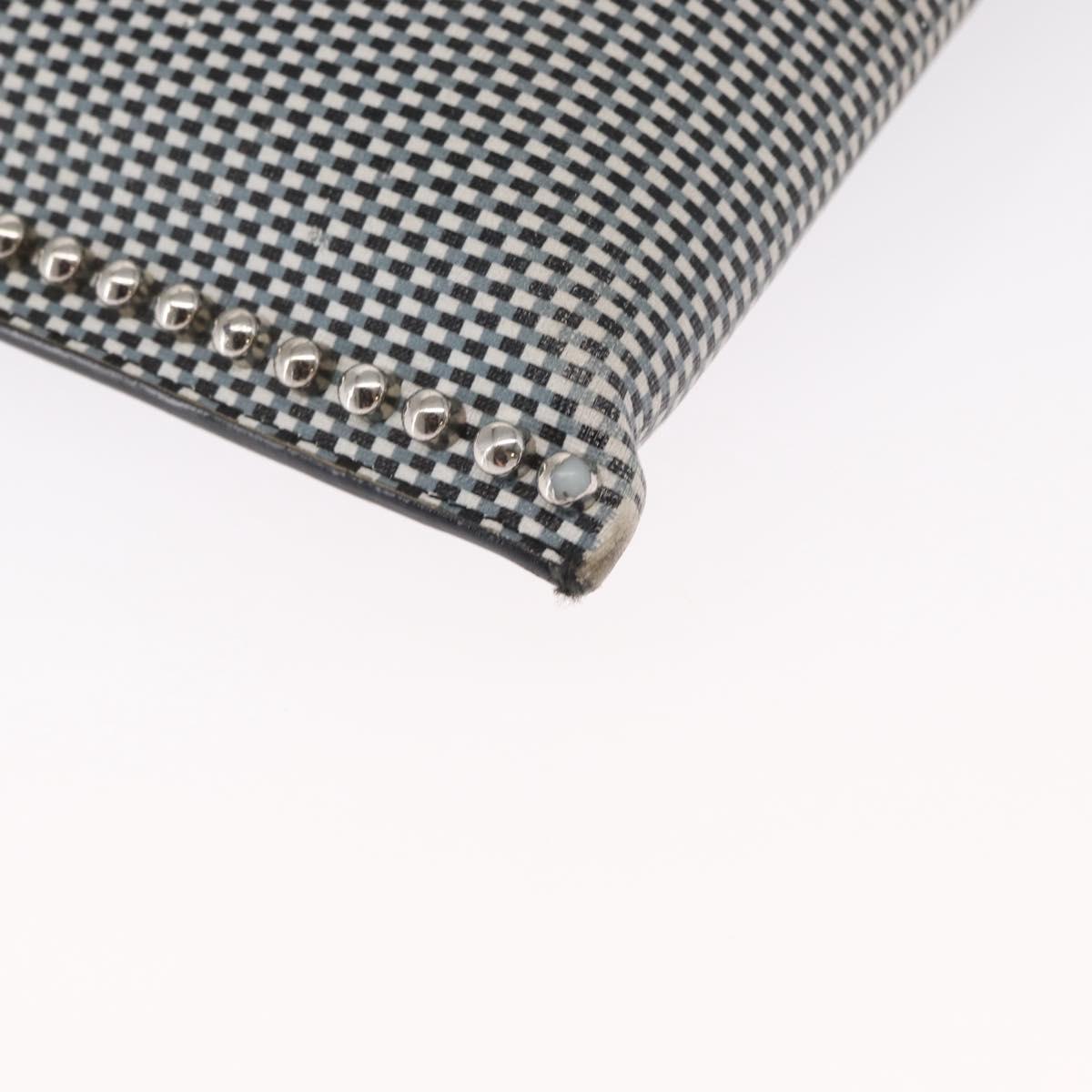 FENDI KARLITO Clutch Bag Leather Black Silver Auth bs32412