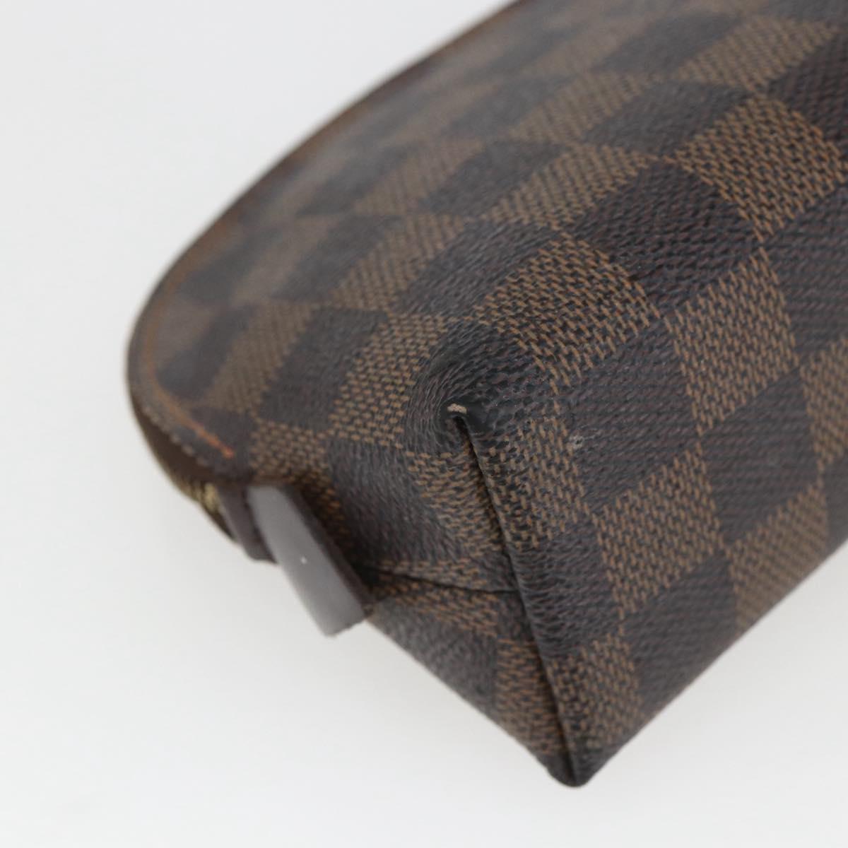 LOUIS VUITTON Damier Ebene Pochette Cosmetic PM Pouch N47516 LV Auth bs32422