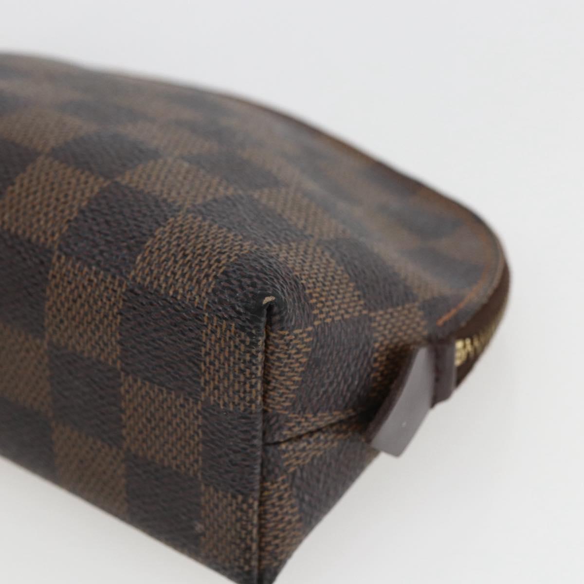 LOUIS VUITTON Damier Ebene Pochette Cosmetic PM Pouch N47516 LV Auth bs32422