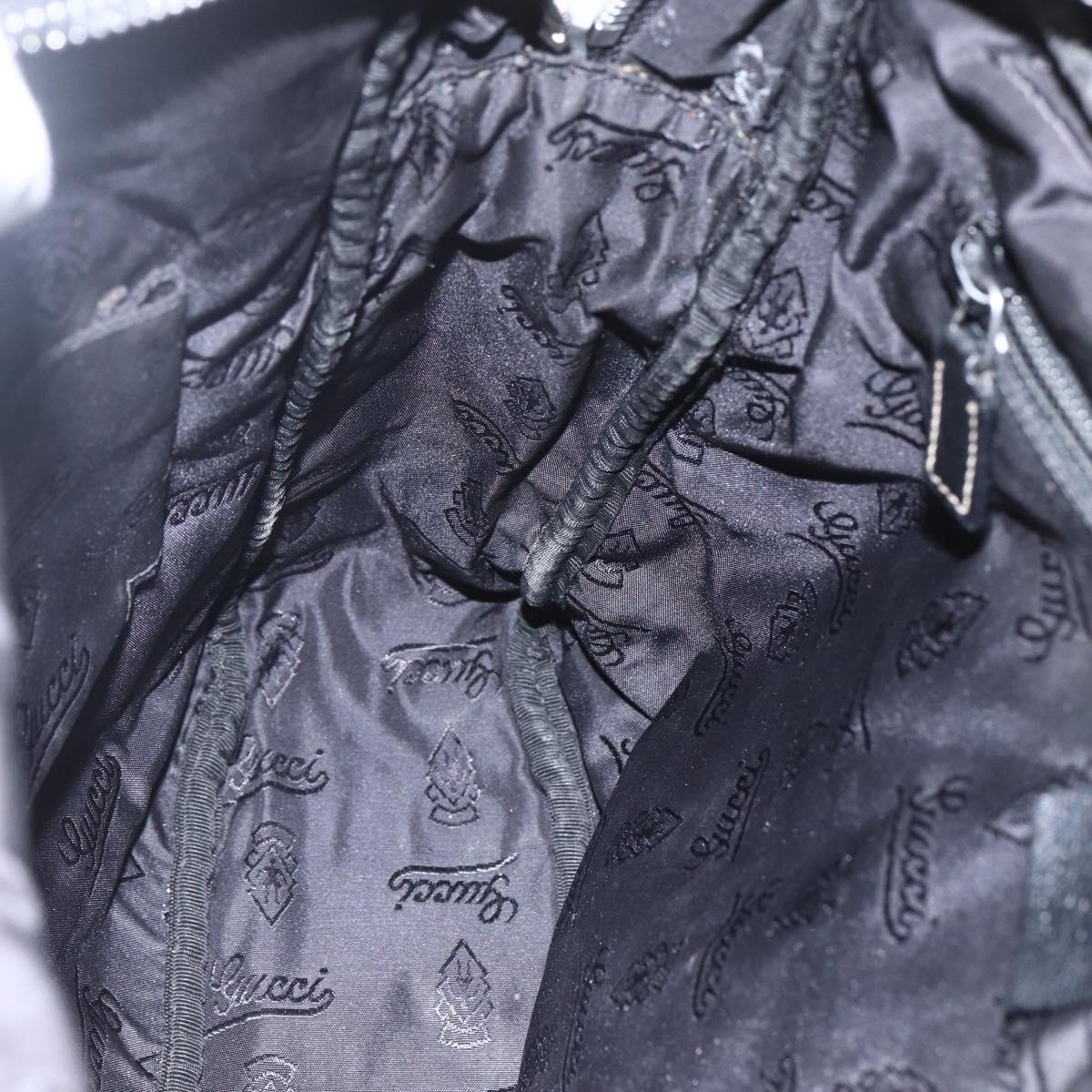 GUCCI Shoulder Bag Leather Black Silver 201451 Auth bs32431