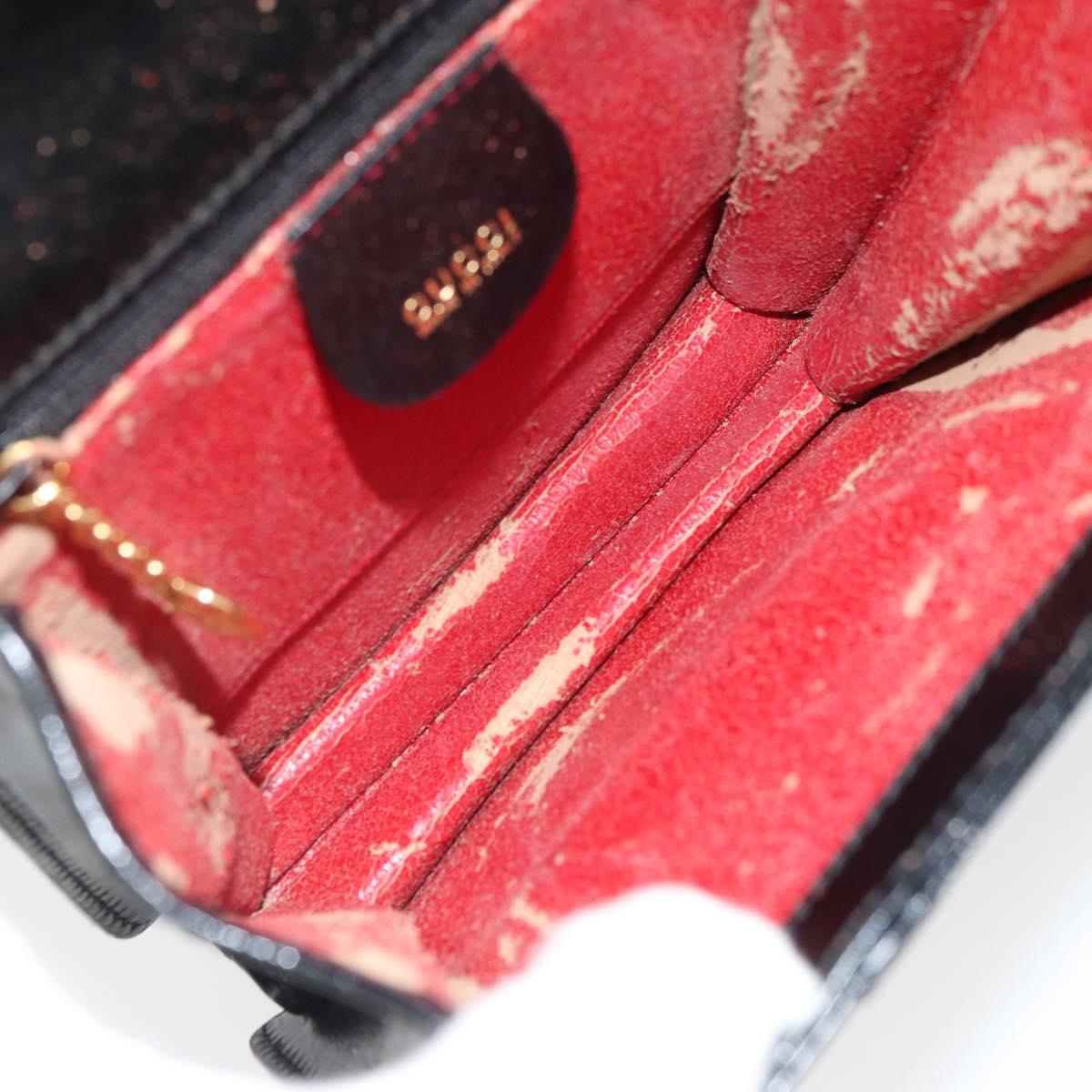 GUCCI Bamboo Hand Bag Leather 2way Black Gold 001 2058 1638 0 Auth bs32435