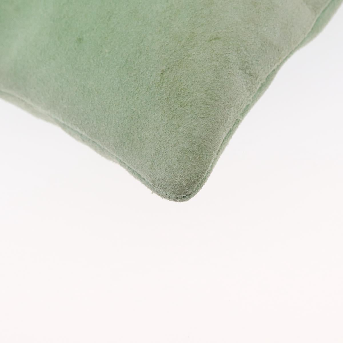 LOEWE Hand Bag Suede Green Silver Auth bs32439