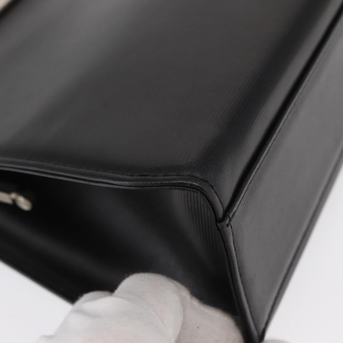 VALENTINO Hand Bag Leather Black Gold Auth bs32449