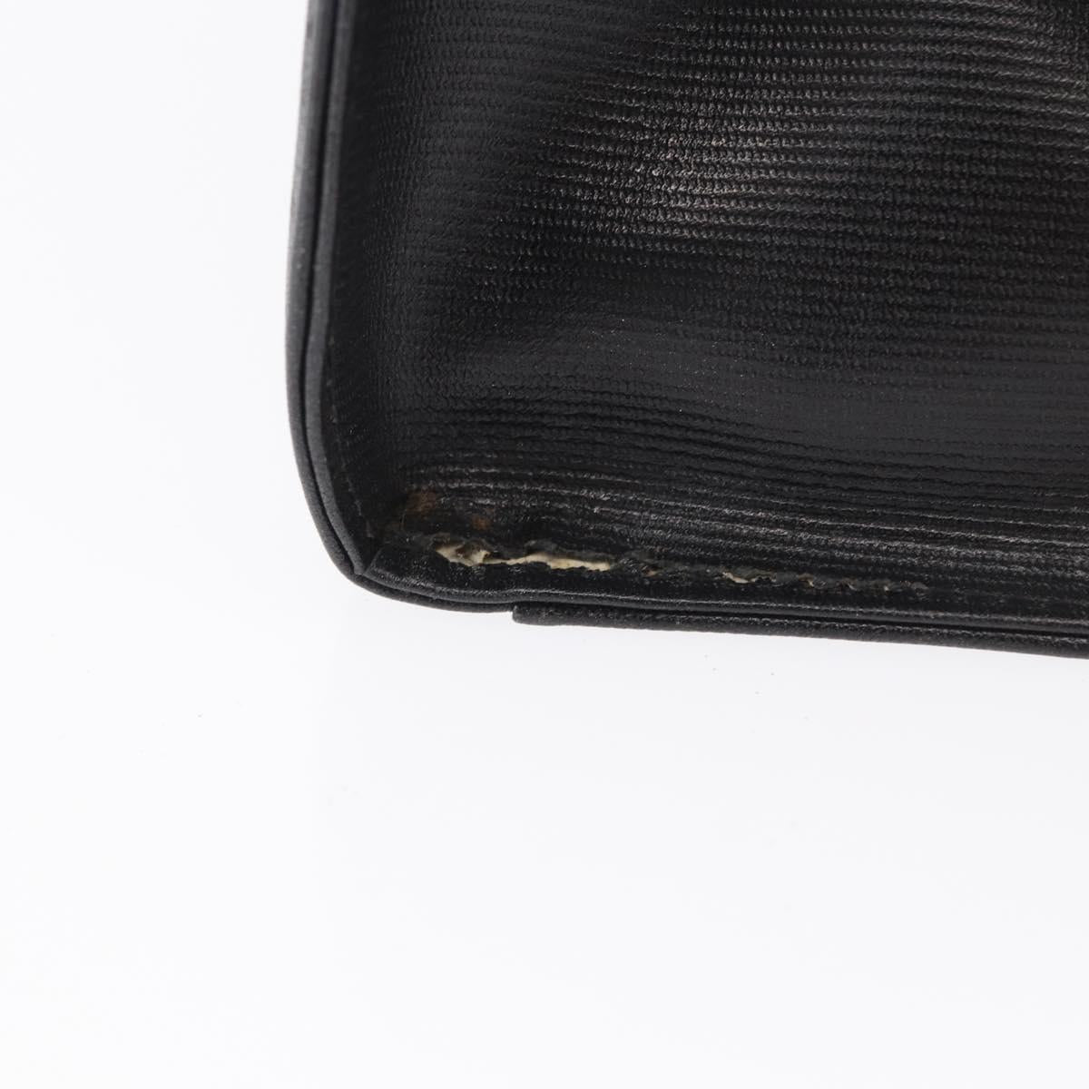 VALENTINO Hand Bag Leather Black Gold Auth bs32449