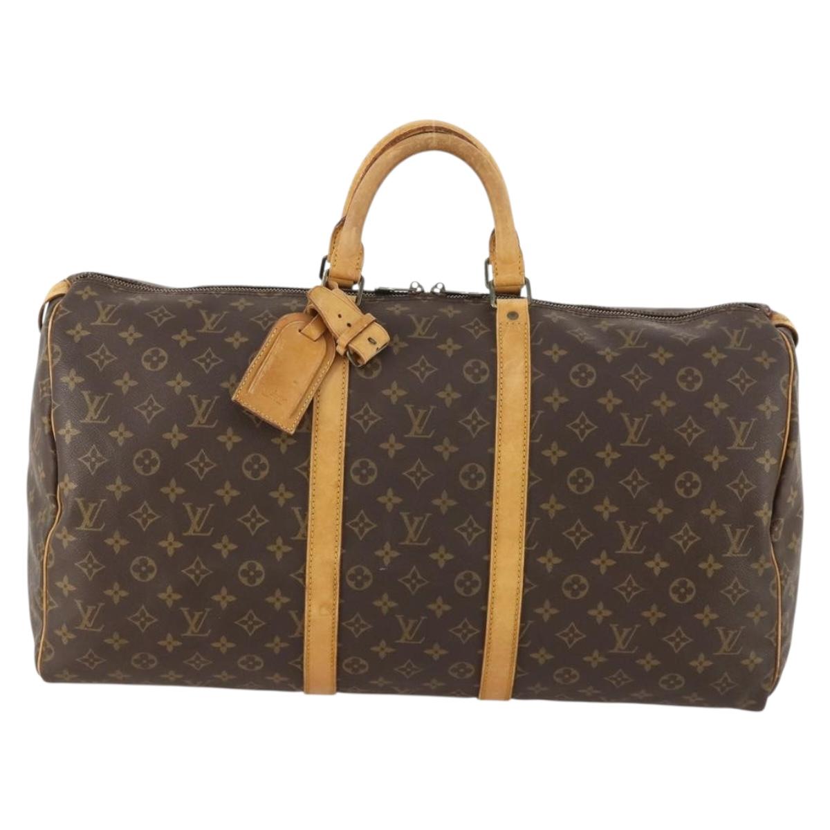 LOUIS VUITTON Monogram Keepall 55 Boston Bag M41424 LV Auth bs32469