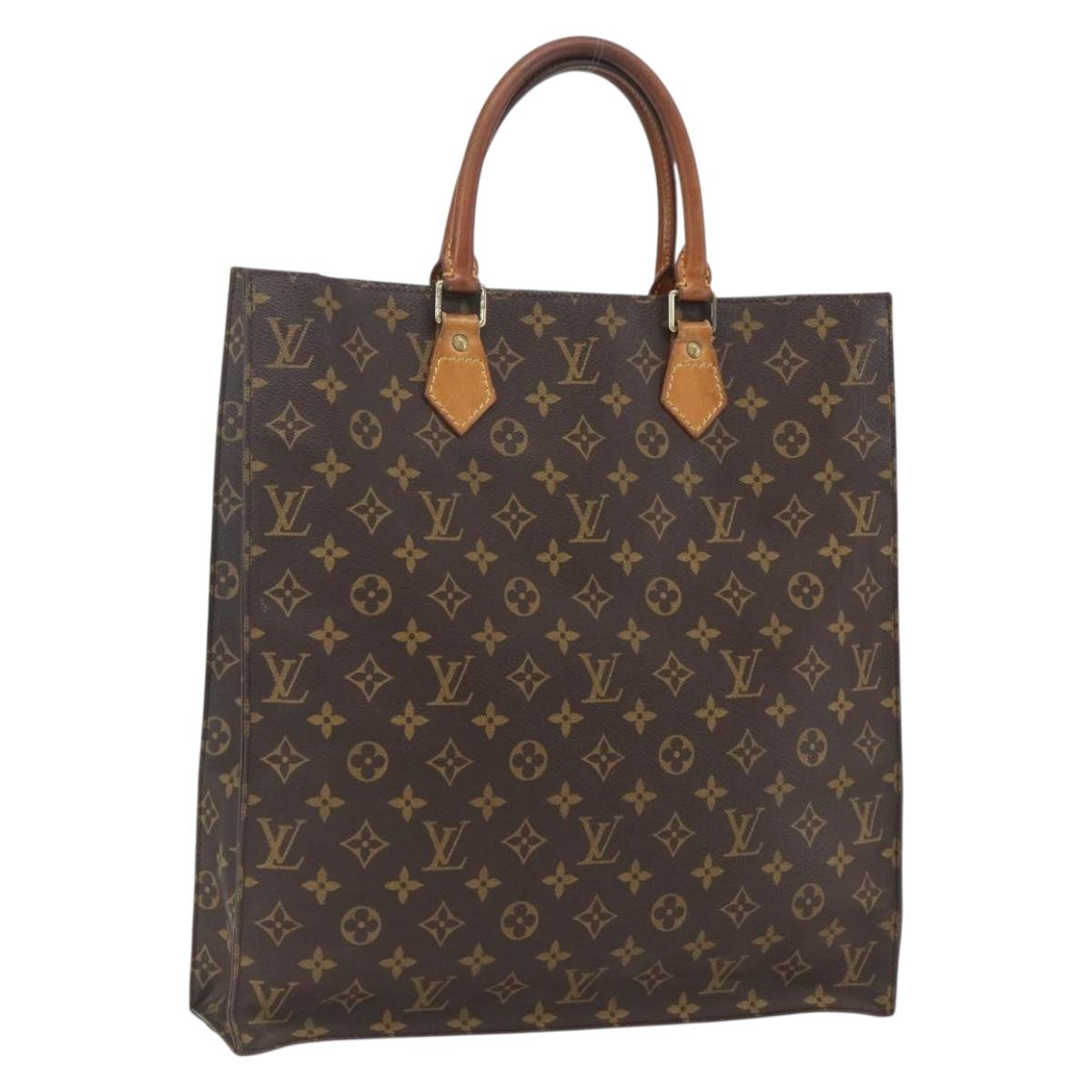 LOUIS VUITTON Monogram Sac Plat Hand Bag M51140 LV Auth bs32476