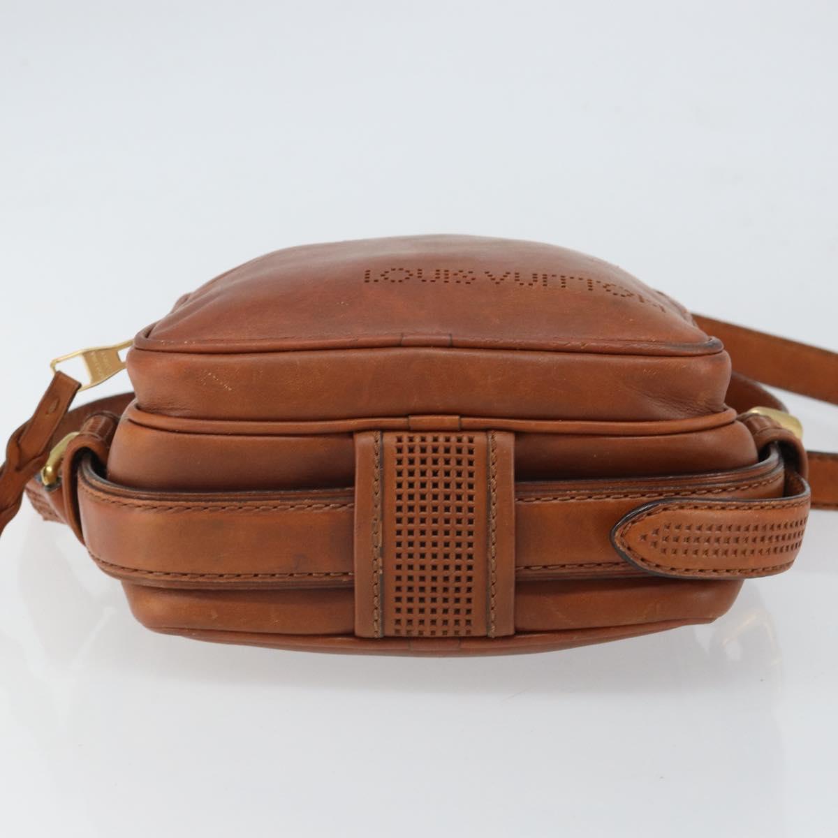 LOUIS VUITTON Quirvequia Trotteur MM Bag Leather Brown M95321 LV Auth bs32483