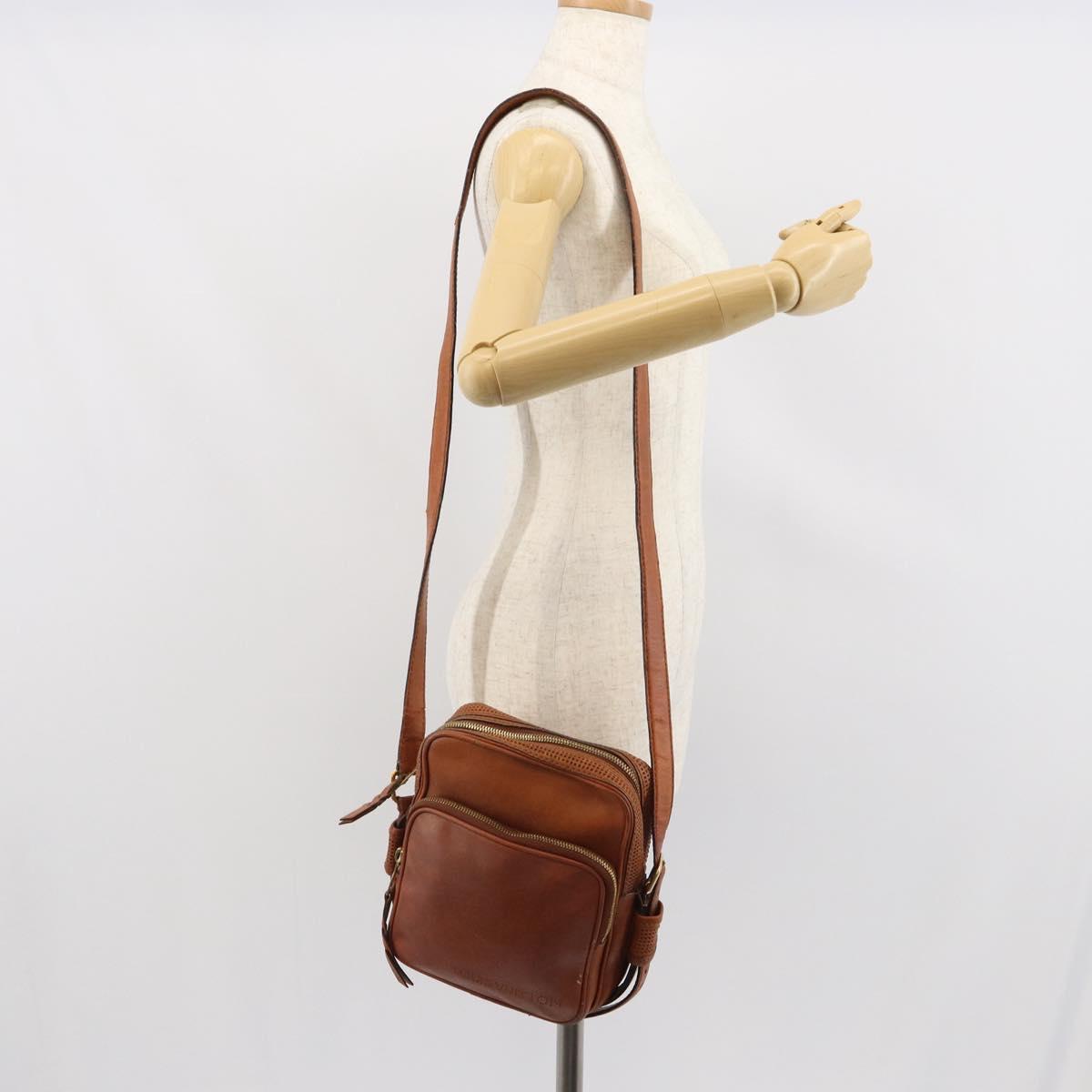 LOUIS VUITTON Quirvequia Trotteur MM Bag Leather Brown M95321 LV Auth bs32483