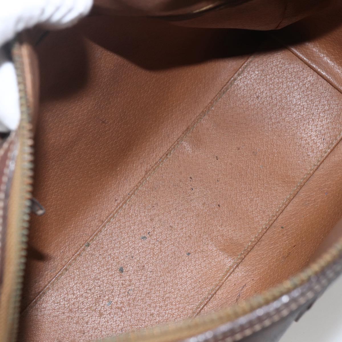 CELINE Macadam Canvas Hand Bag PVC Leather Brown Gold Auth bs32493