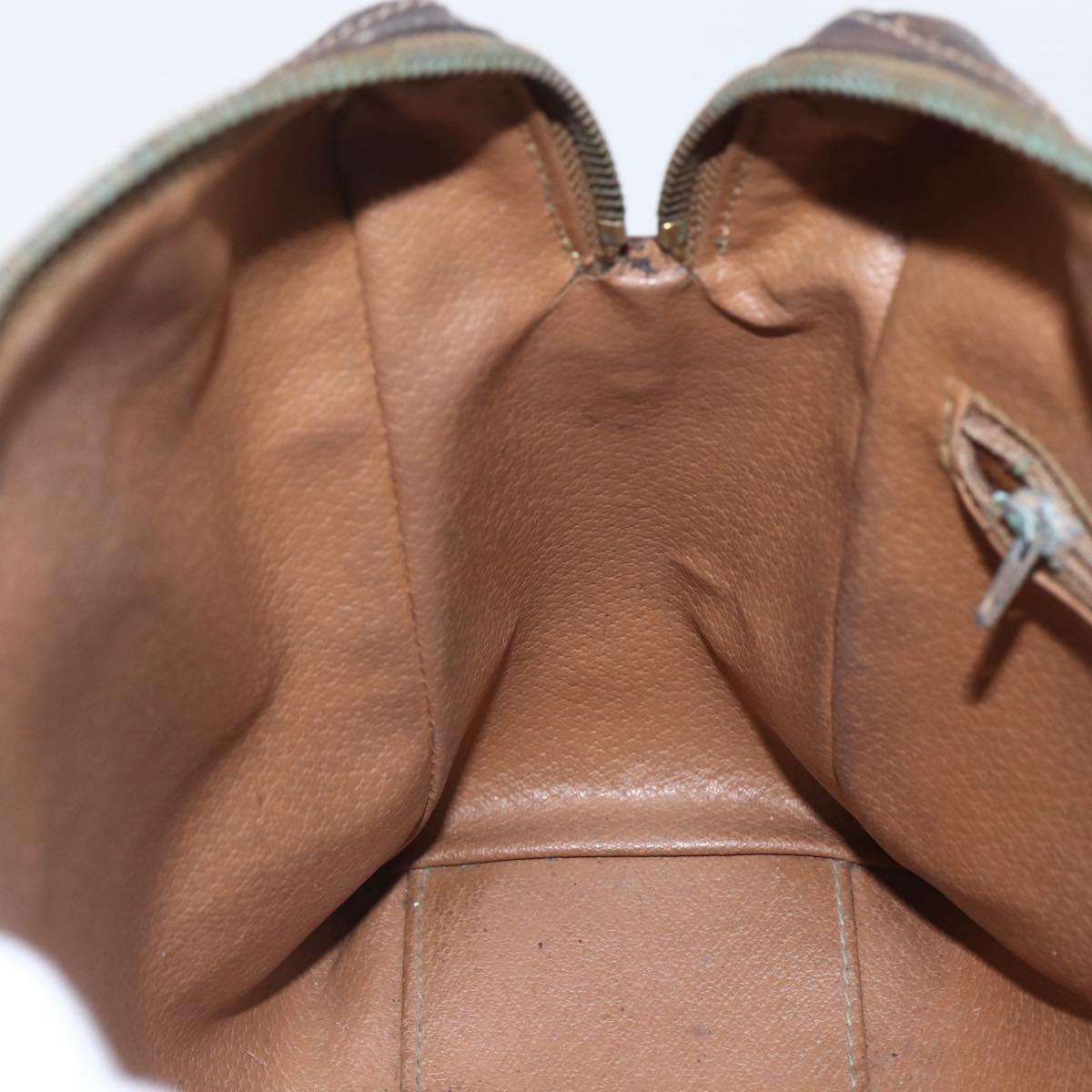 CELINE Macadam Canvas Hand Bag PVC Leather Brown Gold Auth bs32493