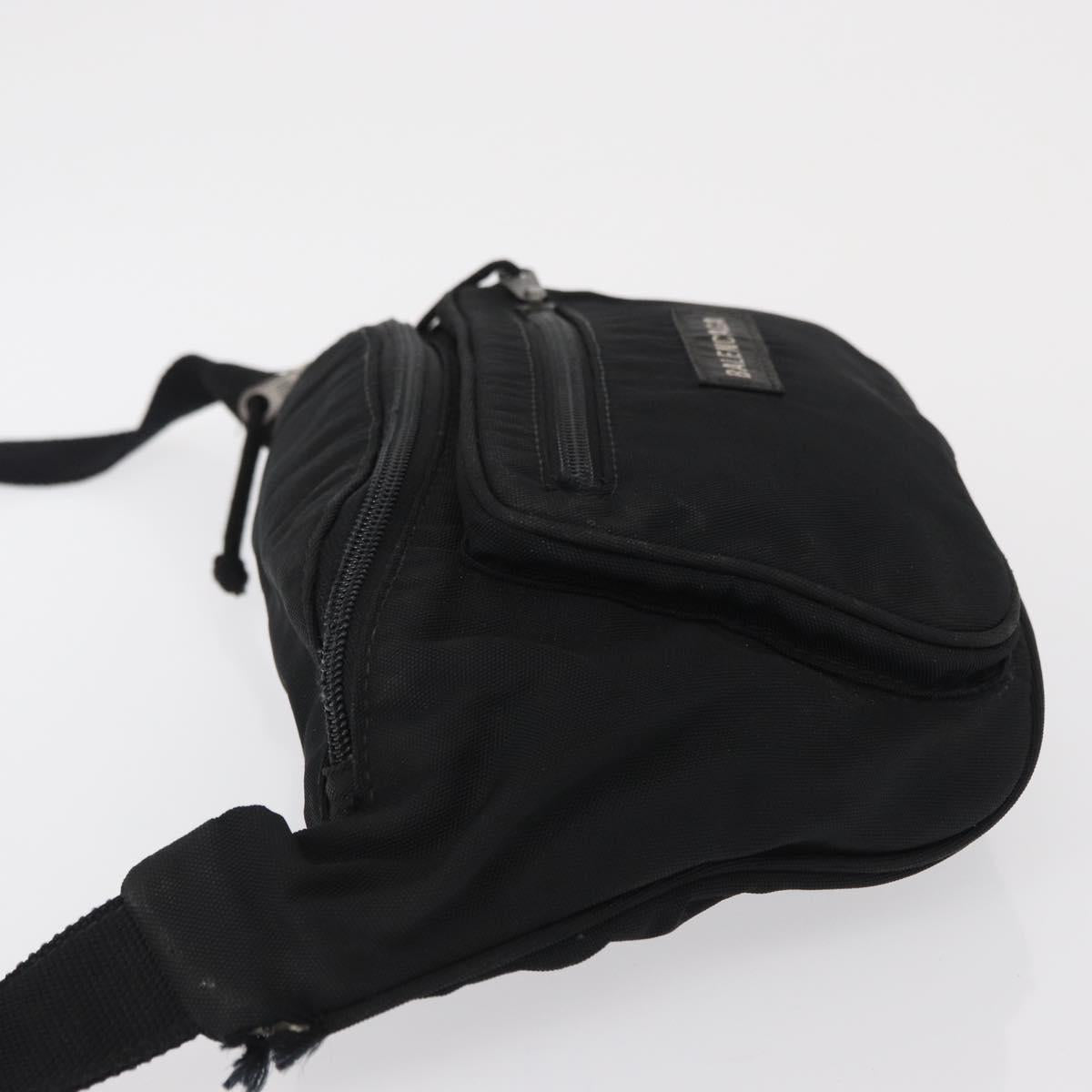 BALENCIAGA Body Bag Canvas Black 482389 Auth bs32498