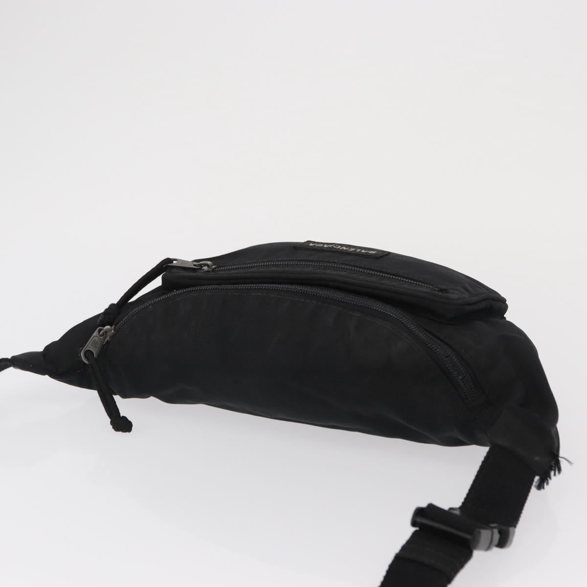 BALENCIAGA Body Bag Canvas Black 482389 Auth bs32498