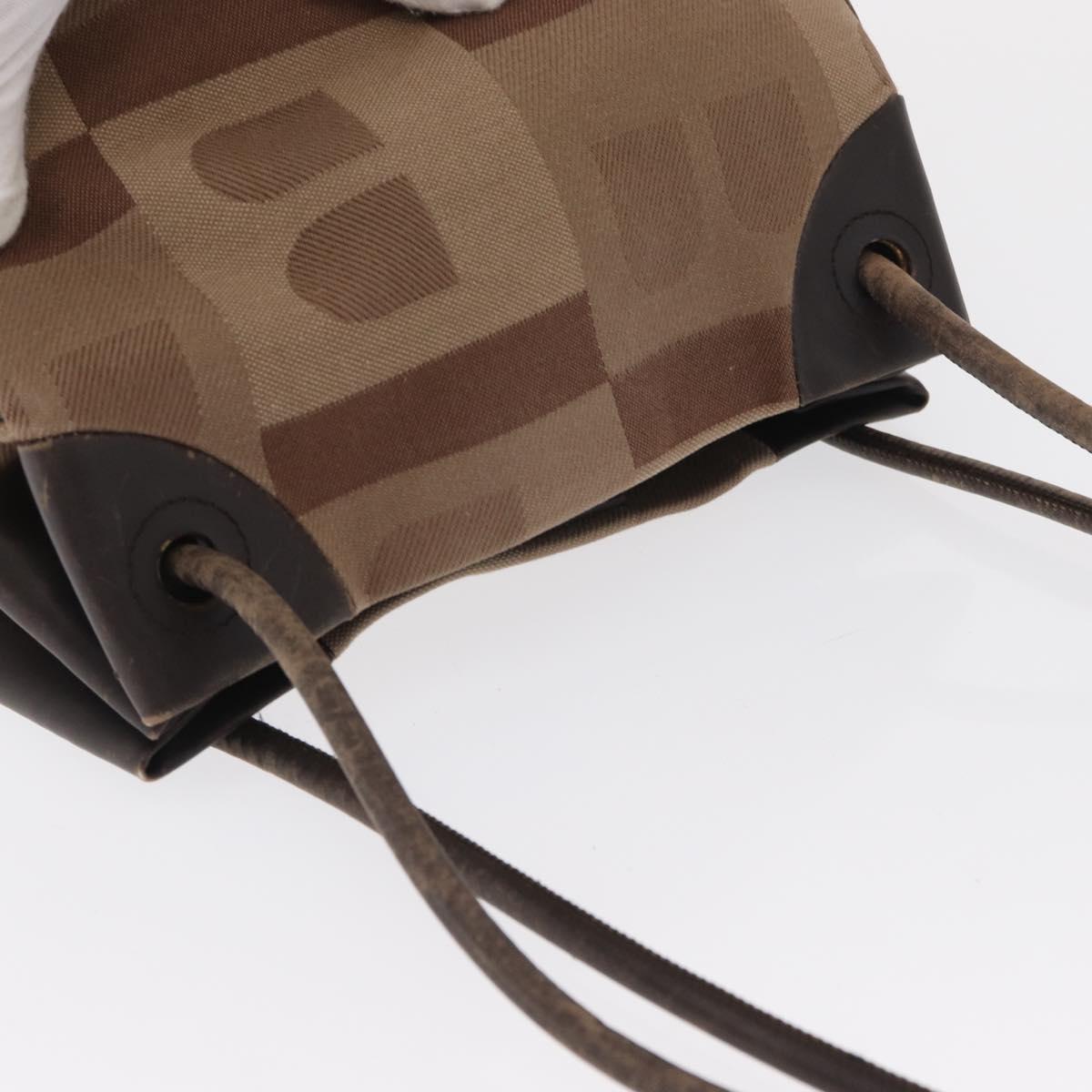 BALLY Shoulder Bag Canvas Beige Gold Auth bs32499