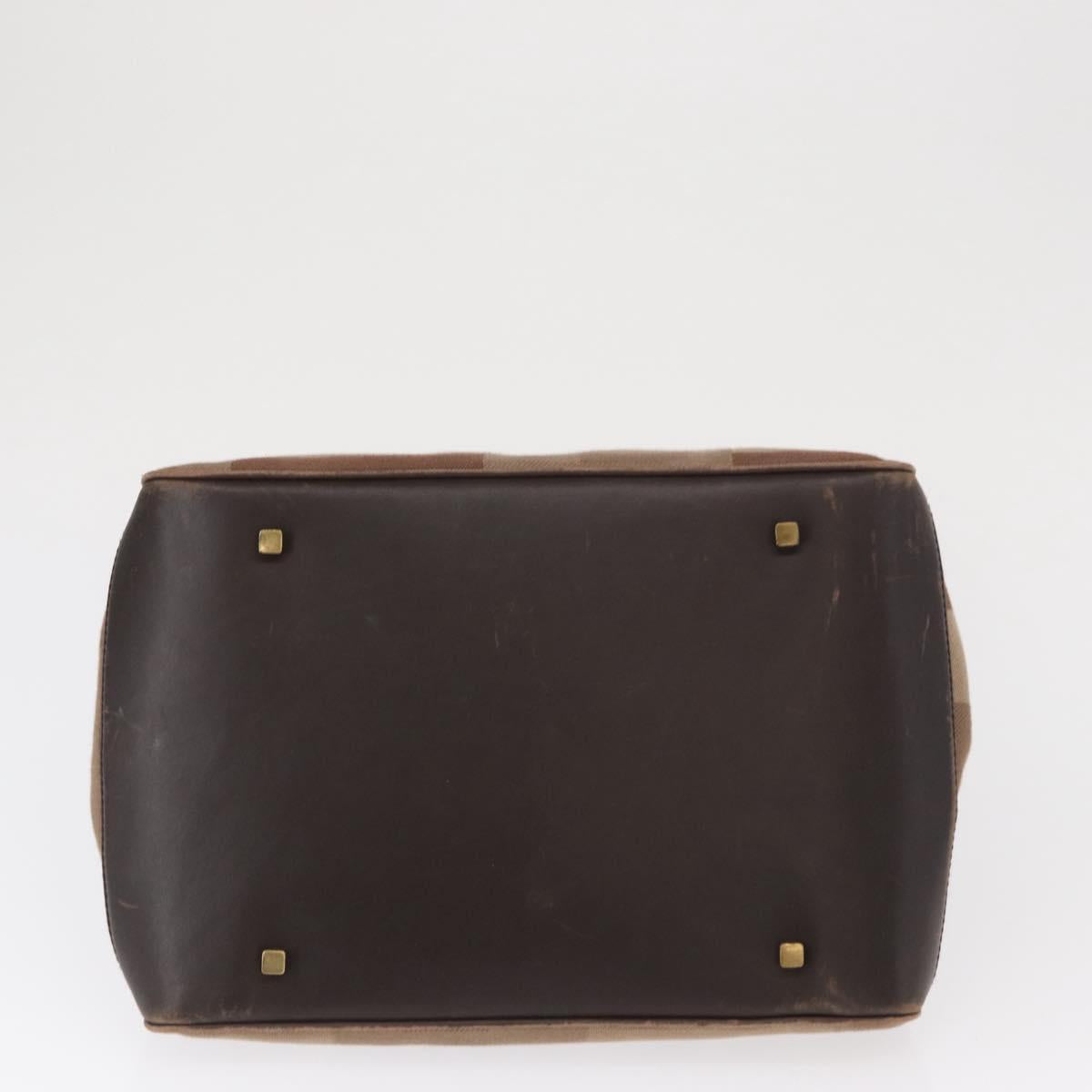 BALLY Shoulder Bag Canvas Beige Gold Auth bs32499
