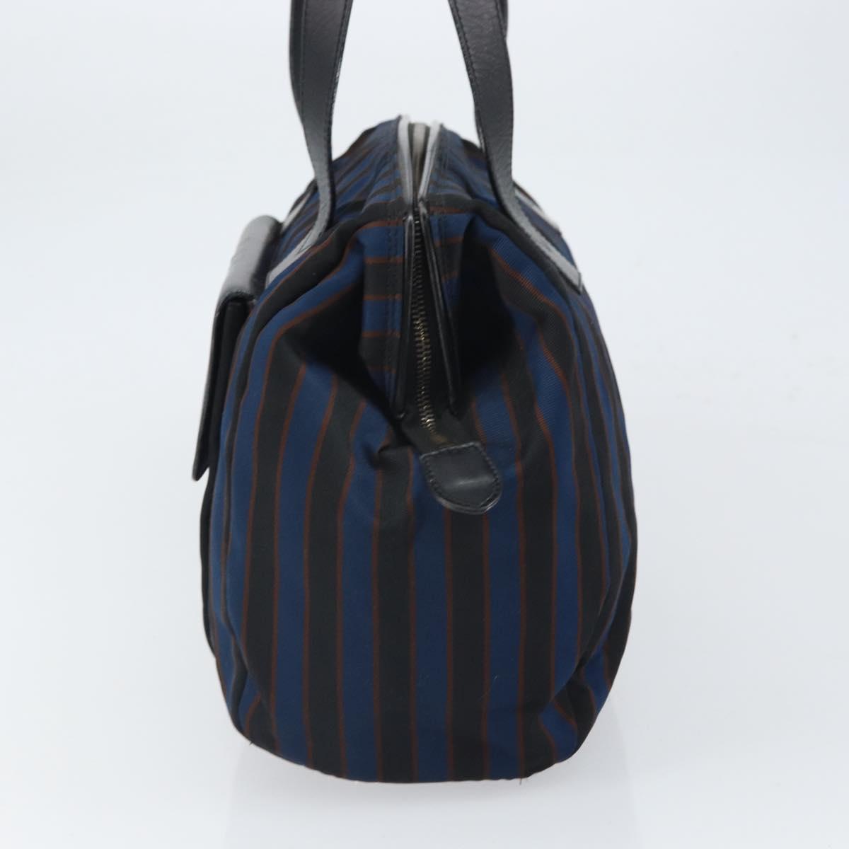 CELINE Tote Bag Canvas Blue Gold Auth bs32501