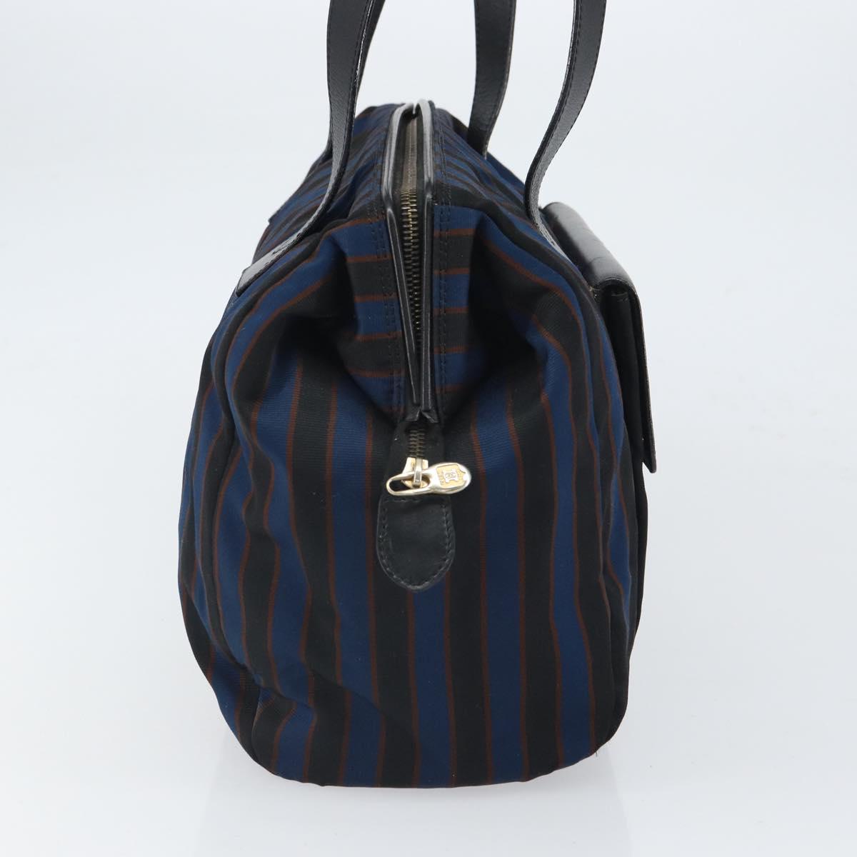 CELINE Tote Bag Canvas Blue Gold Auth bs32501