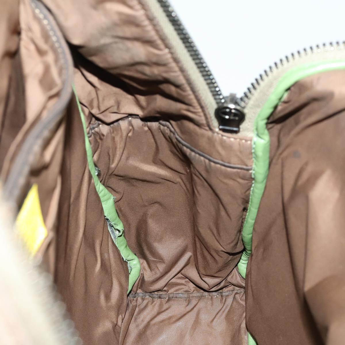 VALENTINO Backpack Nylon Khaki Silver Auth bs32505
