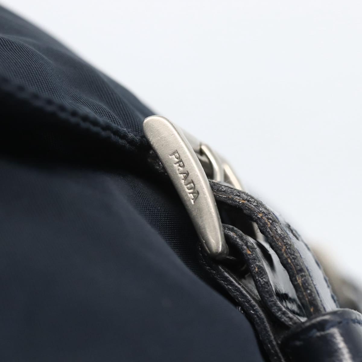 PRADA Shoulder Bag Nylon Navy Silver Auth bs32507