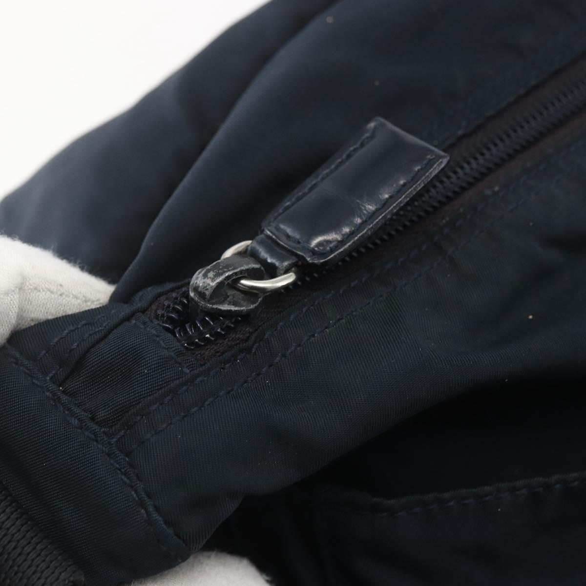 PRADA Shoulder Bag Nylon Navy Silver Auth bs32507