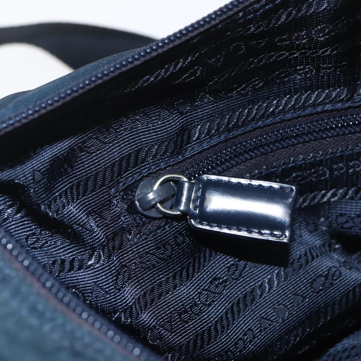 PRADA Shoulder Bag Nylon Navy Silver Auth bs32507