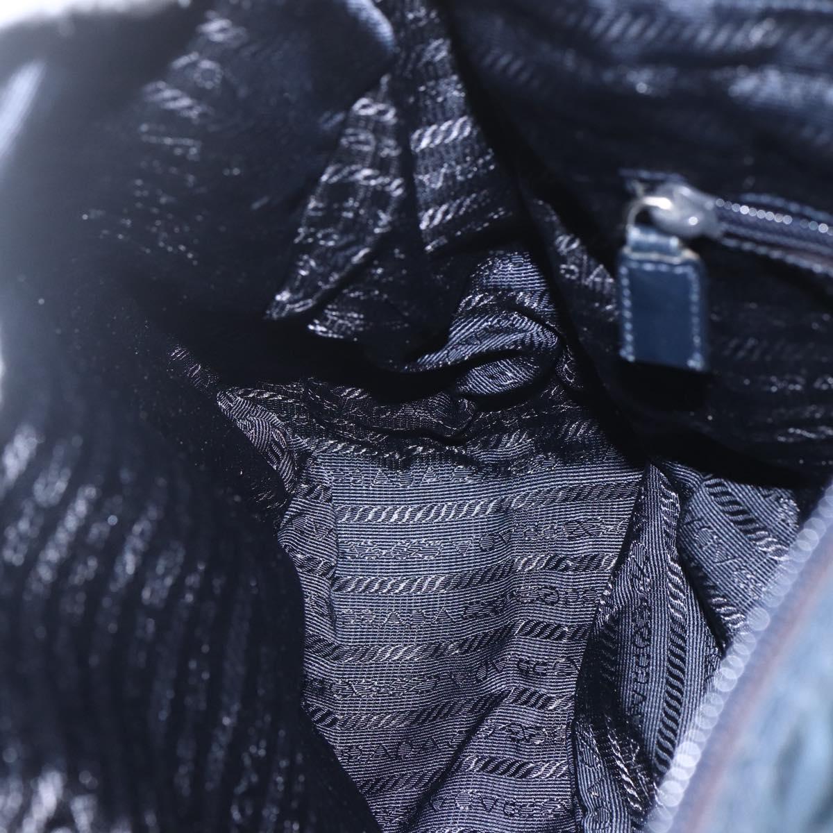 PRADA Shoulder Bag Nylon Navy Silver Auth bs32507