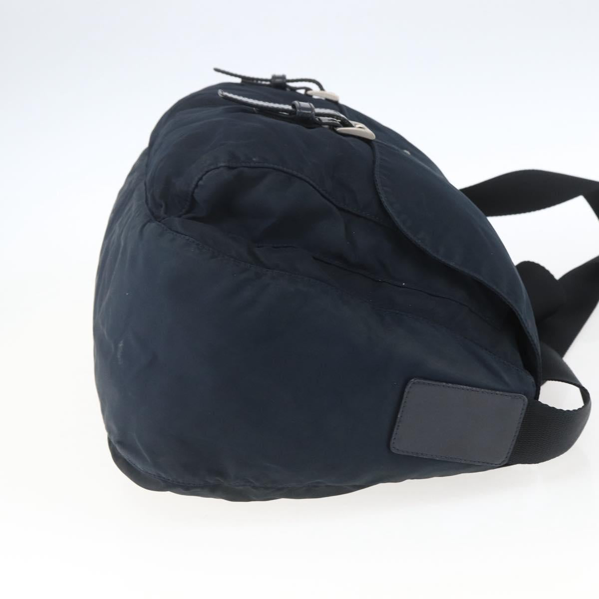 PRADA Shoulder Bag Nylon Navy Silver Auth bs32507