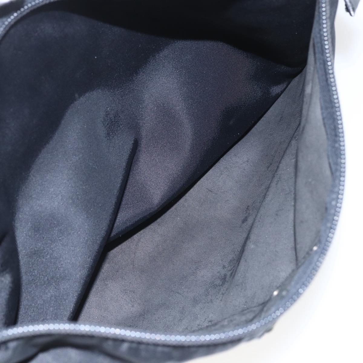 PRADA Tote Bag Nylon Black Silver Auth bs32508