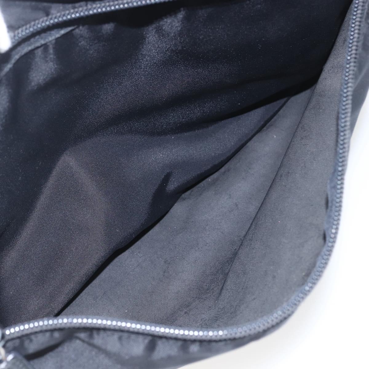 PRADA Tote Bag Nylon Black Silver Auth bs32508