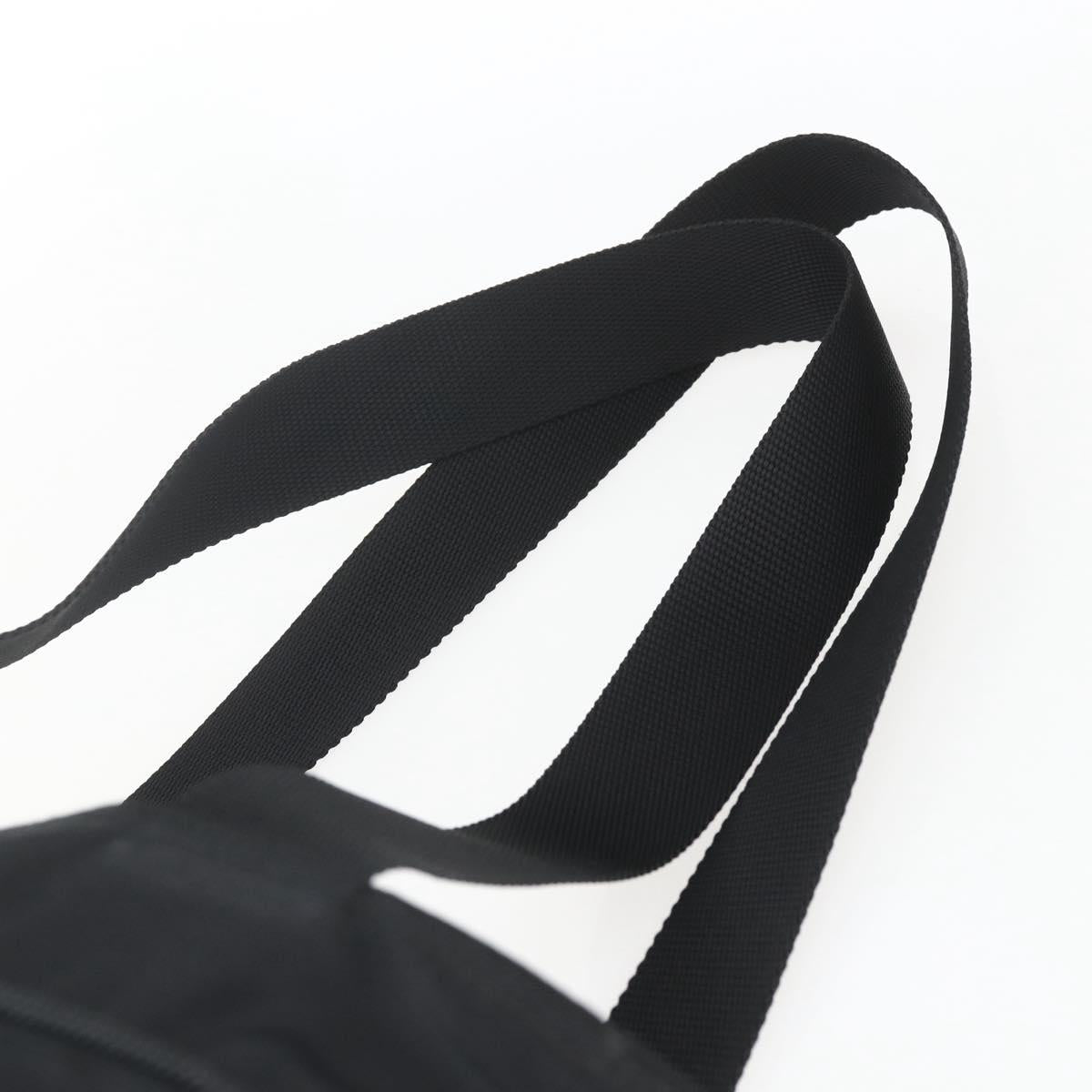 PRADA Tote Bag Nylon Black Silver Auth bs32508
