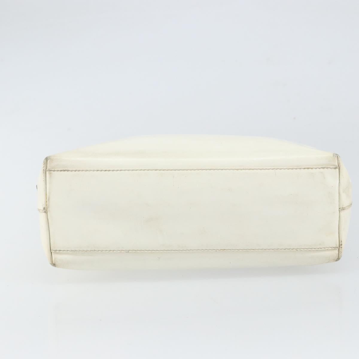 PRADA Hand Bag Patent leather White Clear Auth bs32510