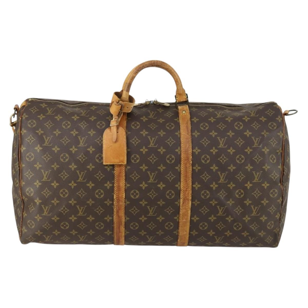 LOUIS VUITTON Monogram Keepall Bandouliere 60 Boston Bag M41412 LV Auth bs32518