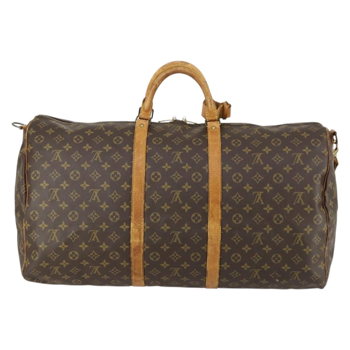 LOUIS VUITTON Monogram Keepall Bandouliere 60 Boston Bag M41412 LV Auth bs32518