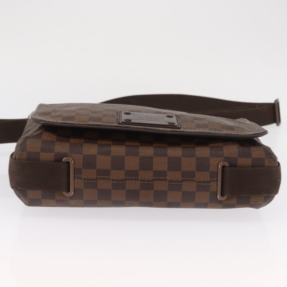 LOUIS VUITTON Damier Ebene Brooklyn MM Shoulder Bag N51211 LV Auth bs32525
