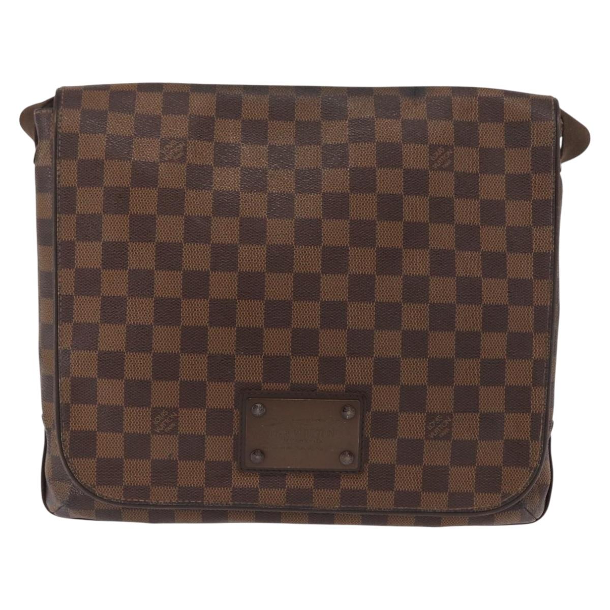 LOUIS VUITTON Damier Ebene Brooklyn MM Shoulder Bag N51211 LV Auth bs32525