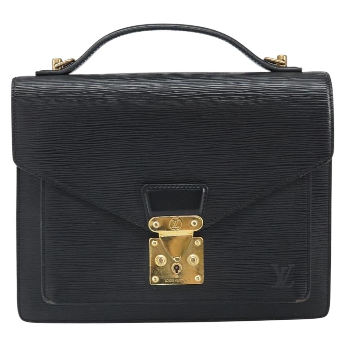 LOUIS VUITTON Epi Monceau 28 Hand Bag Black M52122 LV Auth bs32535