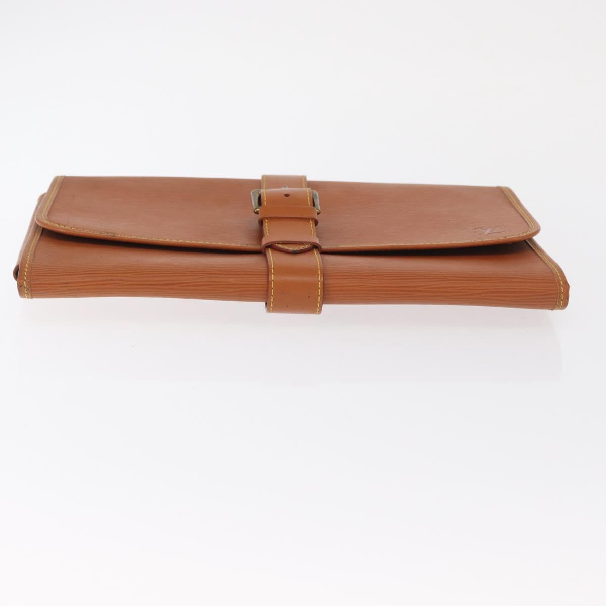 LOUIS VUITTON Epi Trousse Priant Clutch Bag Zipangu Gold LV Auth bs32536