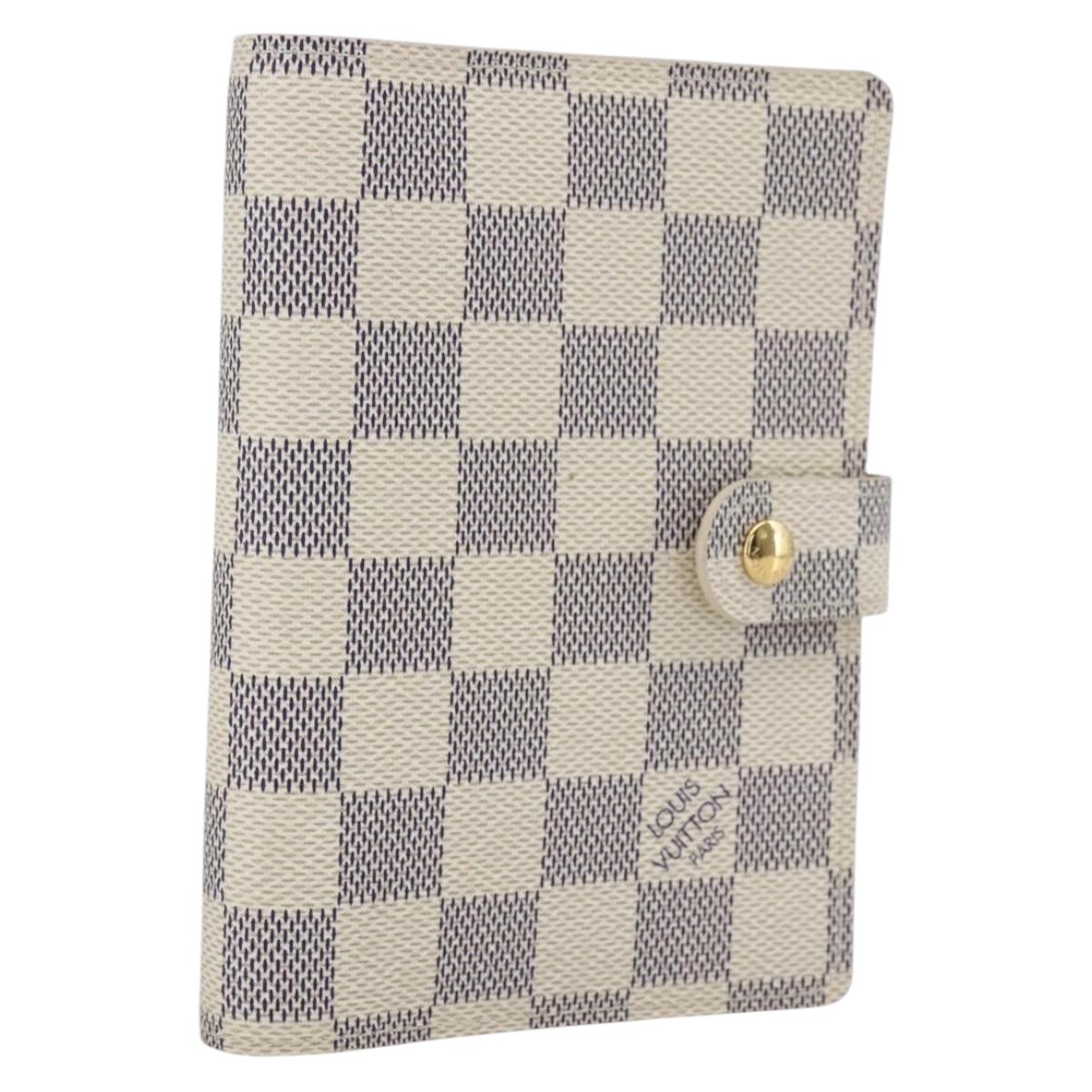 LOUIS VUITTON Damier Azur Agenda PM Day Planner Cover R20706 LV Auth bs32555